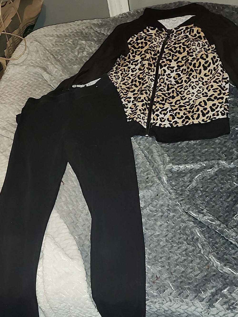 Leopard Print Jacket & Pants Set